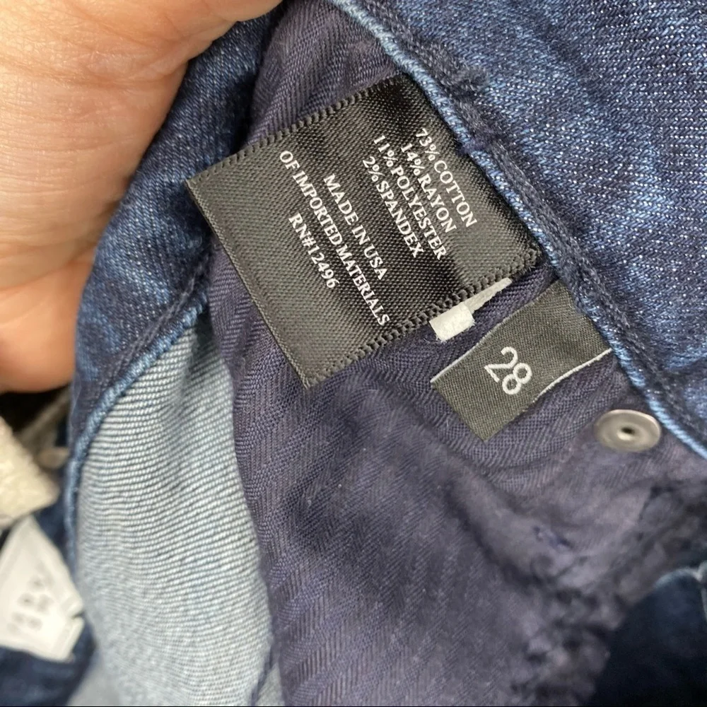 Parker Smith Peekaboo Split Hem Side Stripe Jeans in Baltic Dark Wash Size 28